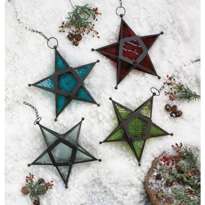 Green Glass Star Lantern