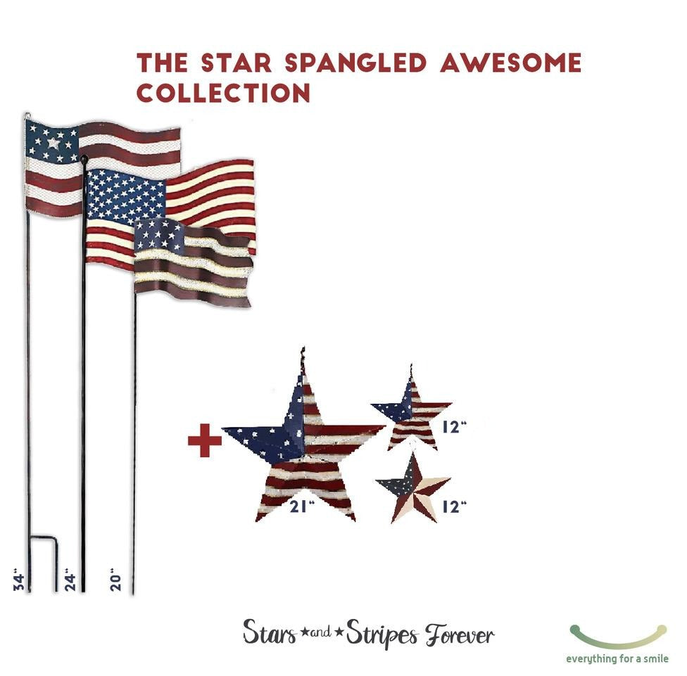 Metal American Flag Stake Collection