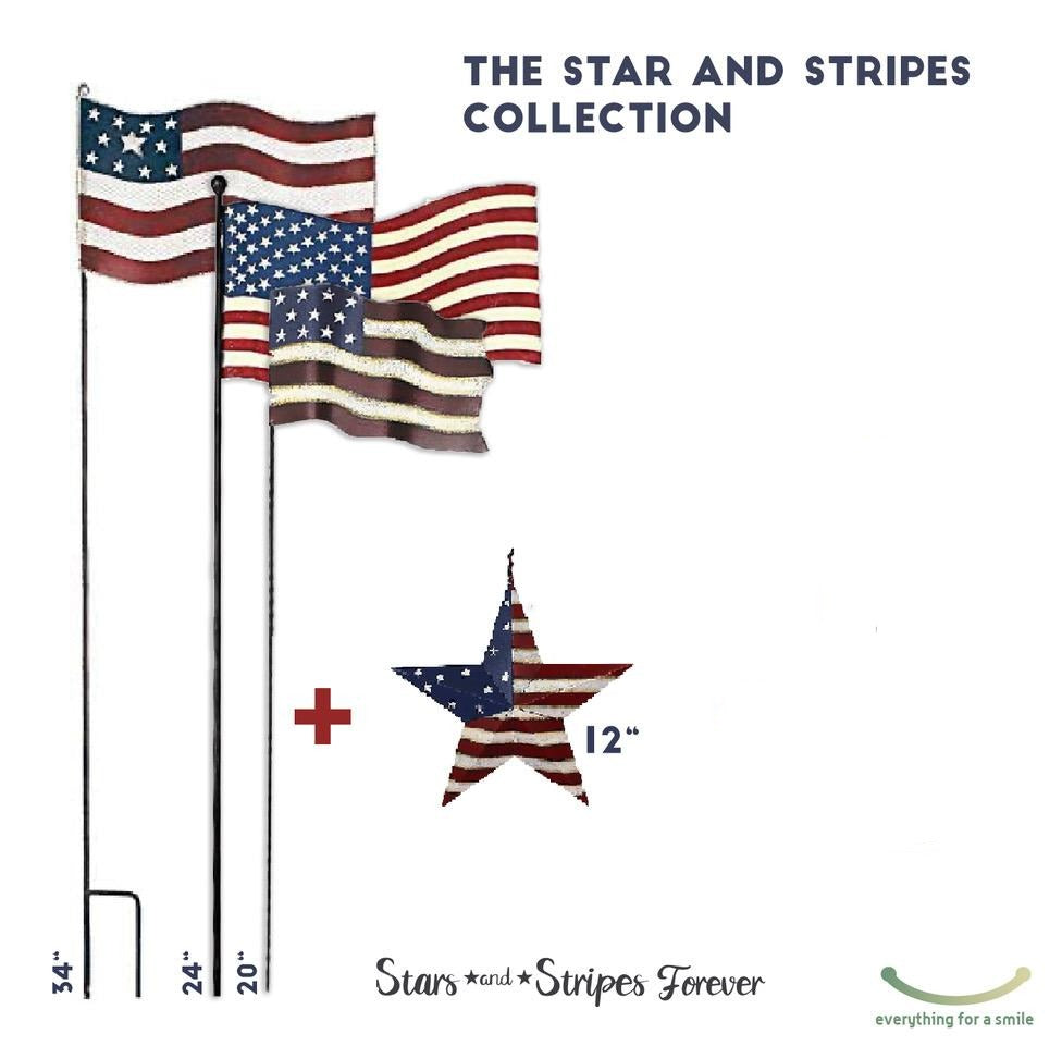 Metal American Flag Stake Collection