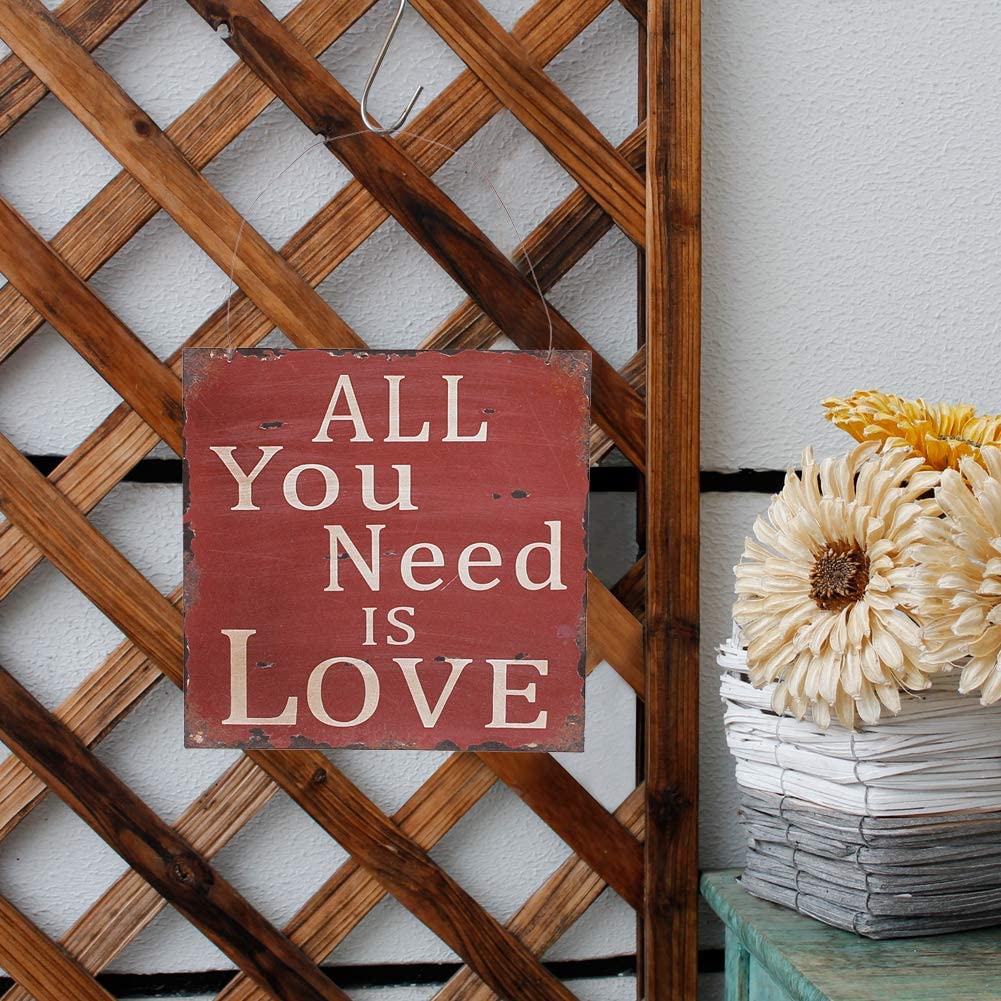 Vintage Metal Wall Sign Love
