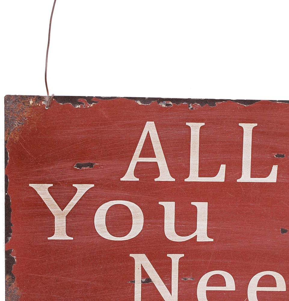 Vintage Metal Wall Sign Love