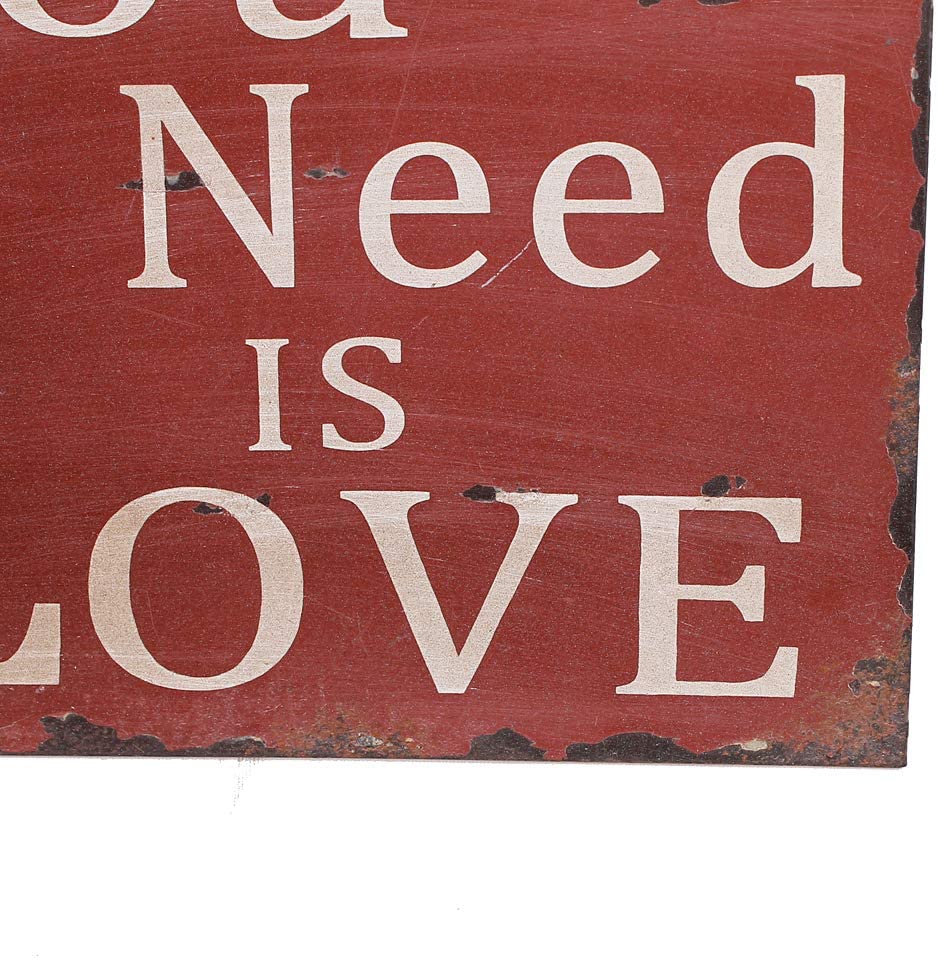 Vintage Metal Wall Sign Love