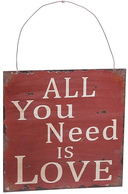 Vintage Metal Wall Sign Love