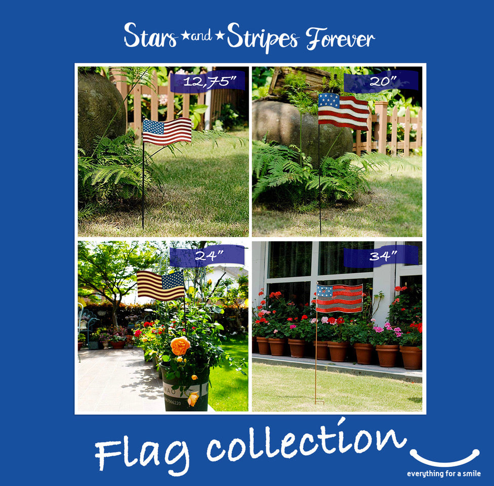 Metal American Flag Stake Collection