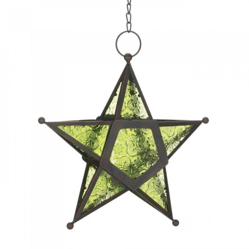 Green Glass Star Lantern