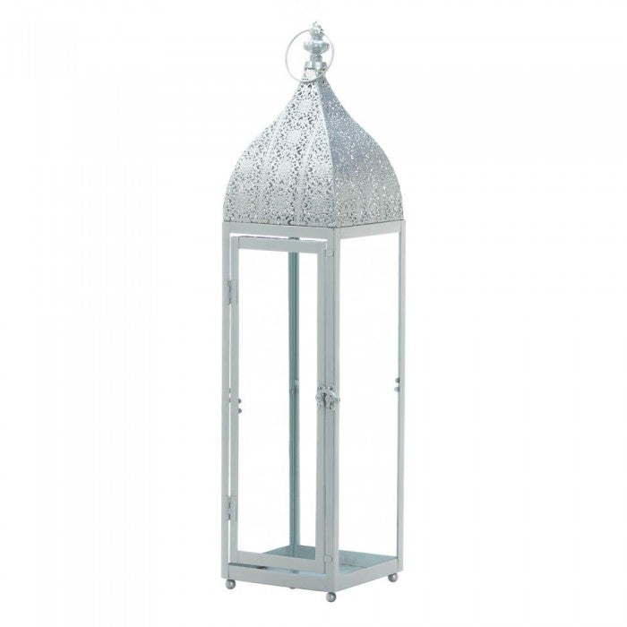 Large Silver Moroccan Style Lantern