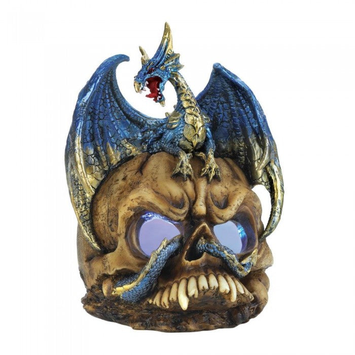 Lighted Blue Dragon And Skull