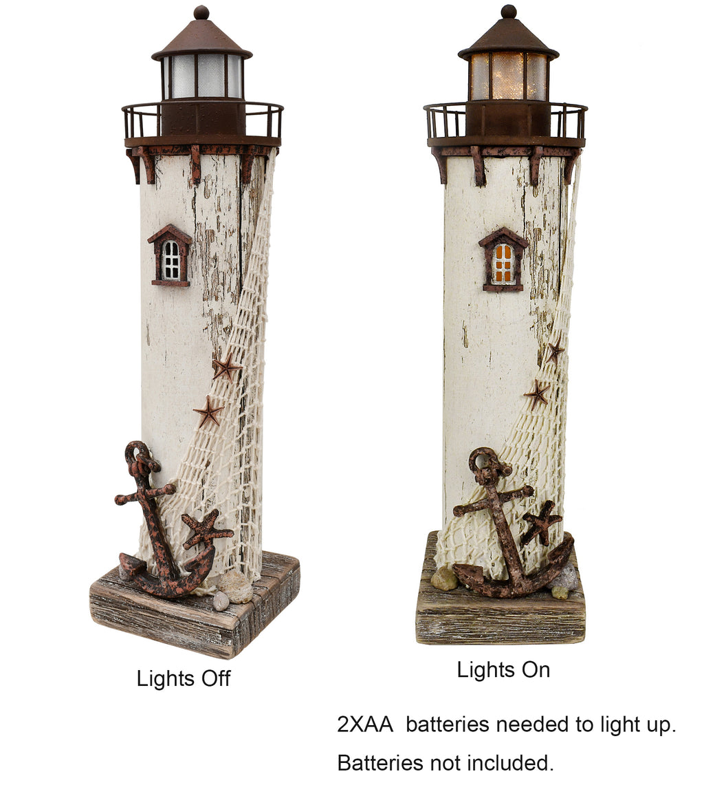 Lighthouse with lights 14.75"