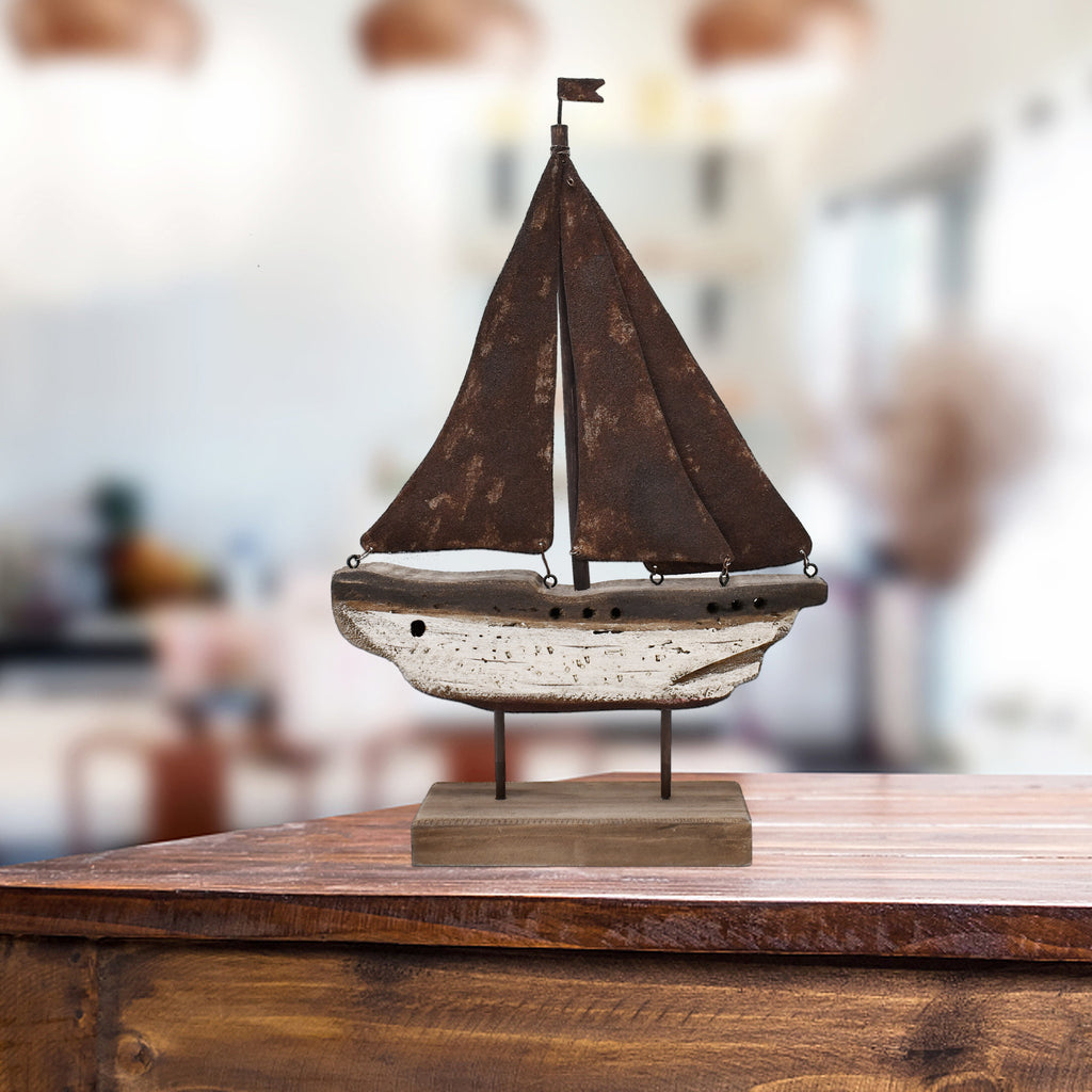 Wooden Metal Sailboat