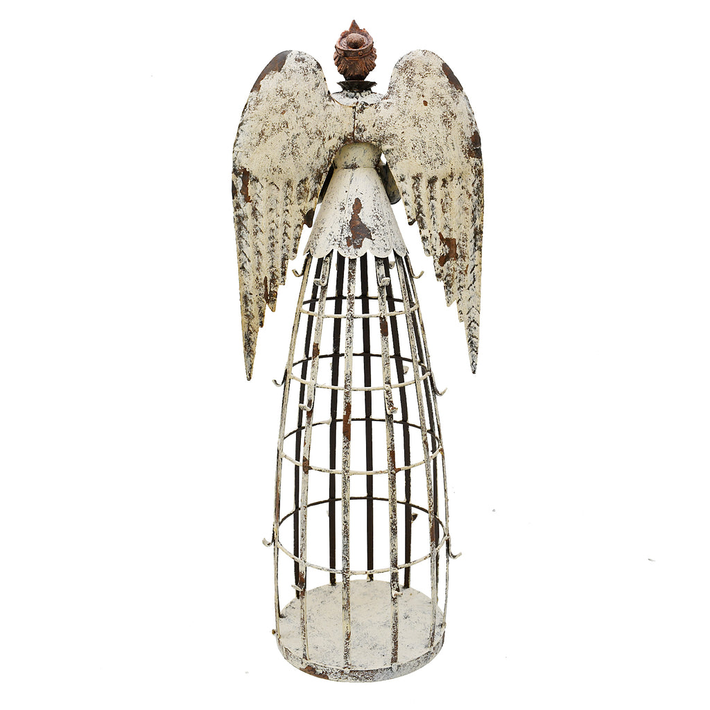 Antiqued Metal Angel Garden Statue