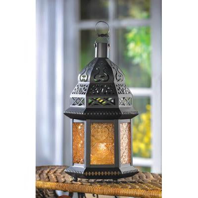 Yellow Glass Moroccan Lantern