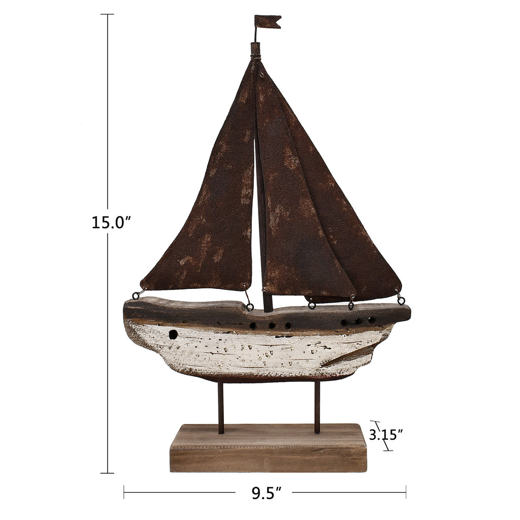 Wooden Metal Sailboat