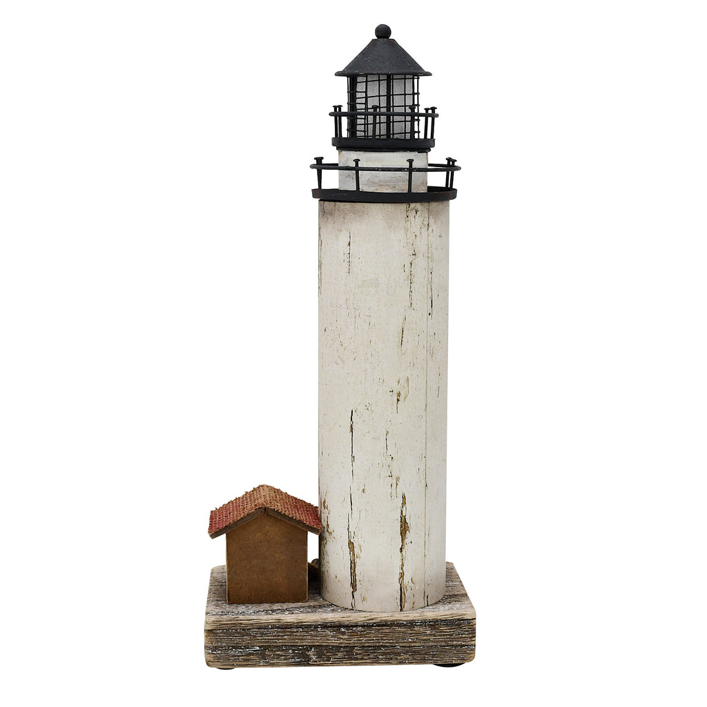 Lighthouse & house with lights 12"