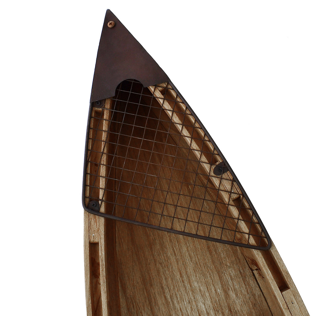 Decorative wooden canoe