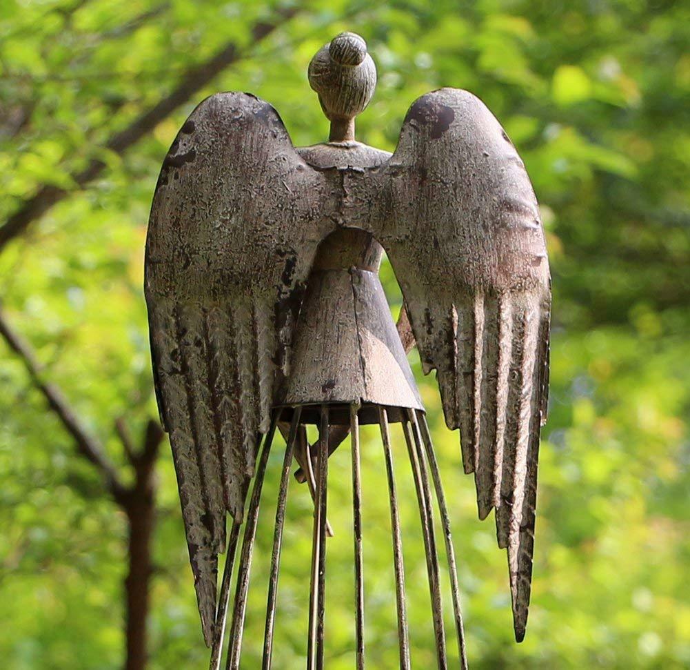 Antiqued Metal Angel Garden Statue