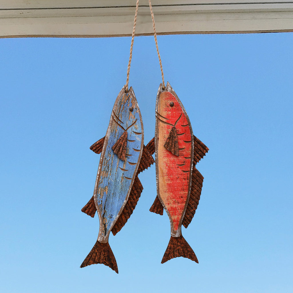 Antiqued pair of fish