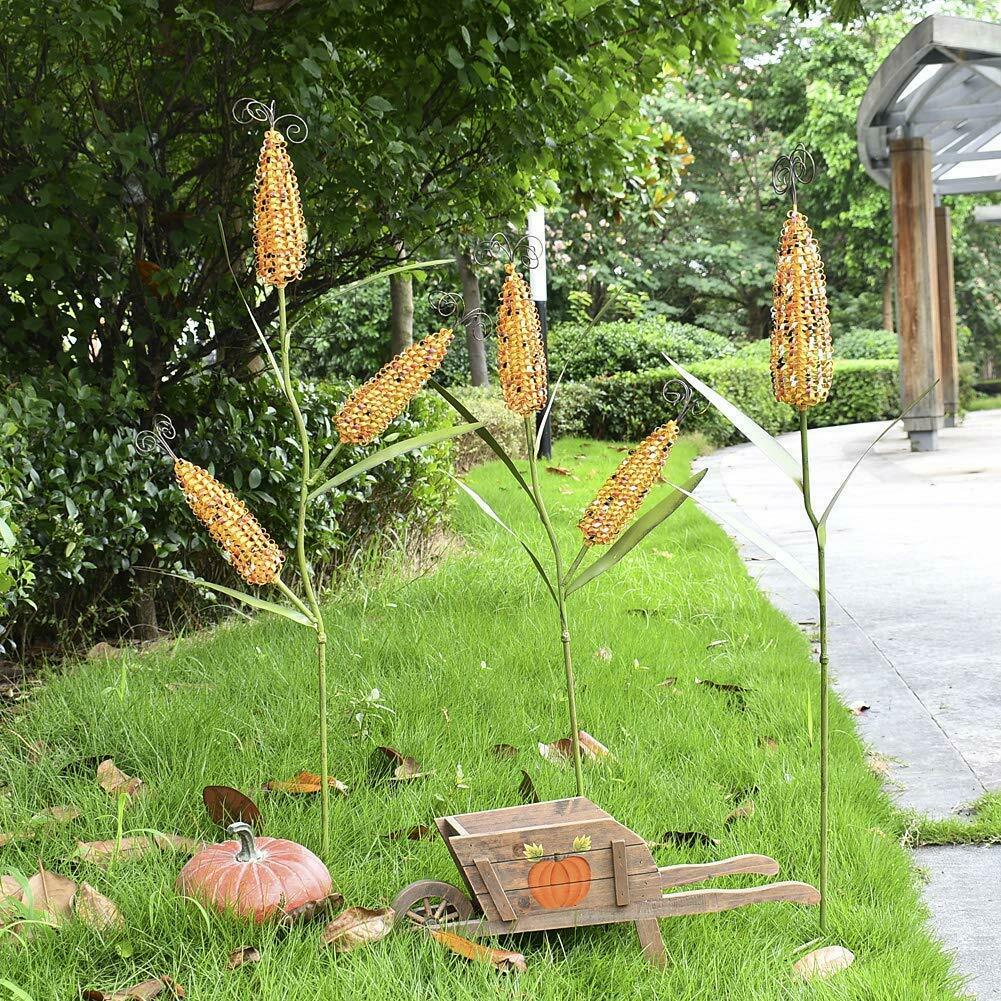 Metal Harvest Corn Stalk Decoration Set