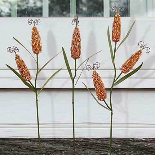 Metal Harvest Corn Stalk Decoration Set