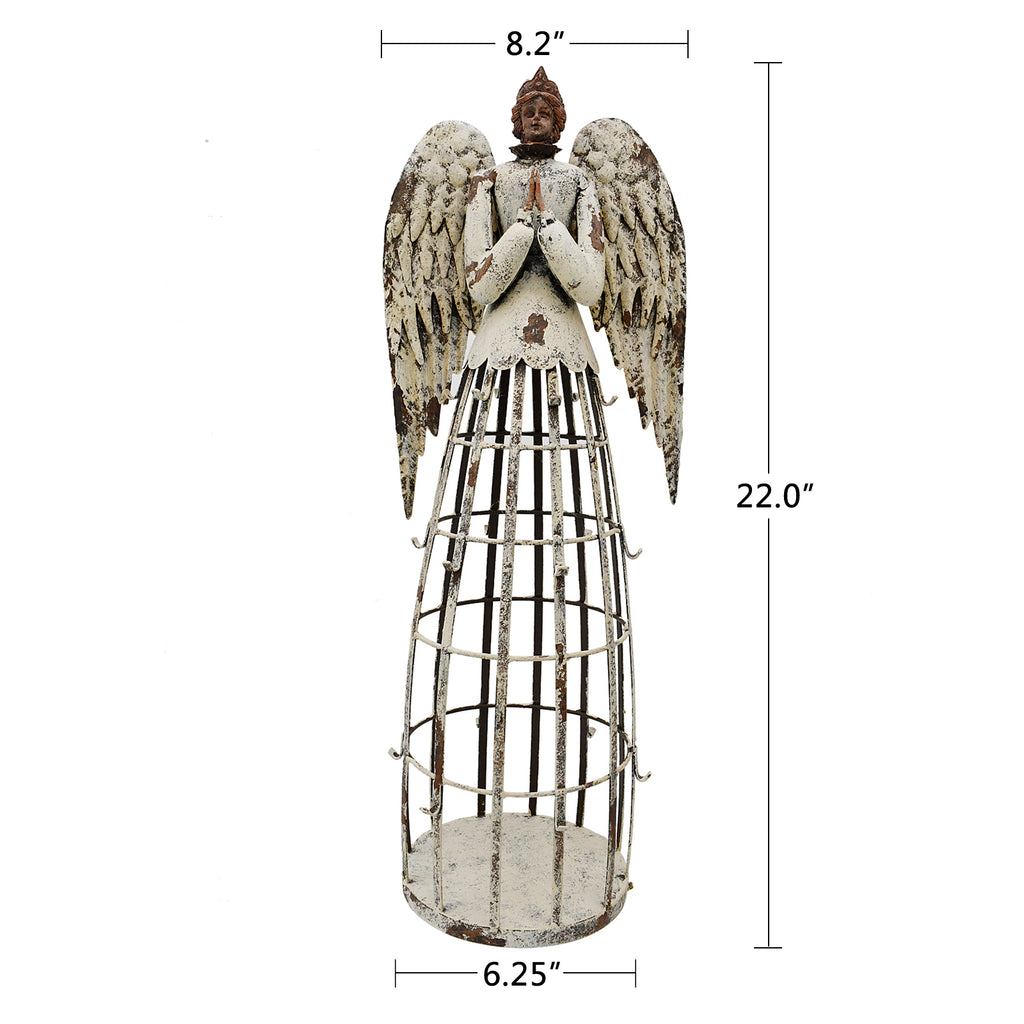 Antiqued Metal Angel Garden Statue