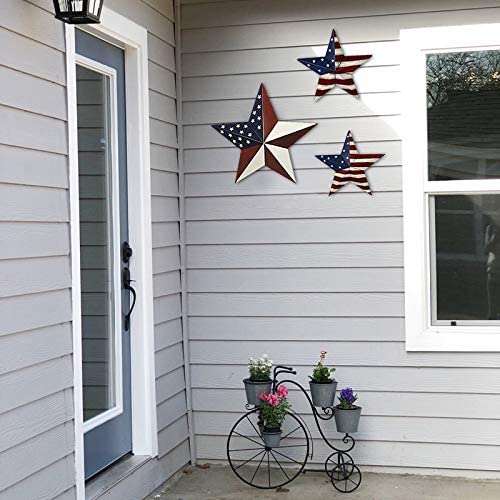 Metal American Barn Star Stripes 16,5"