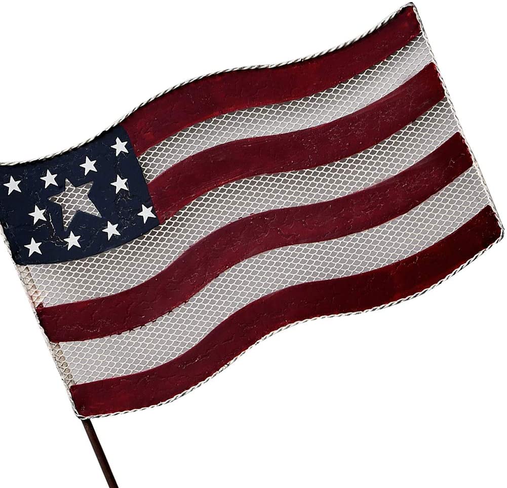 Metal American Flag Stake 34" Special Edition