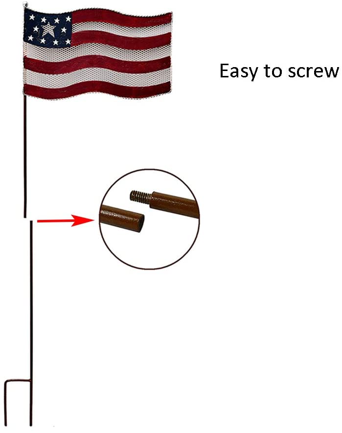 Metal American Flag Stake 34" Special Edition