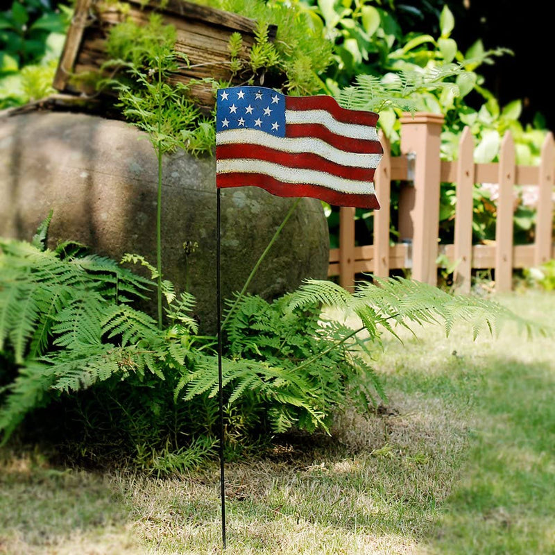 Metal American Flag Stake 12,75"