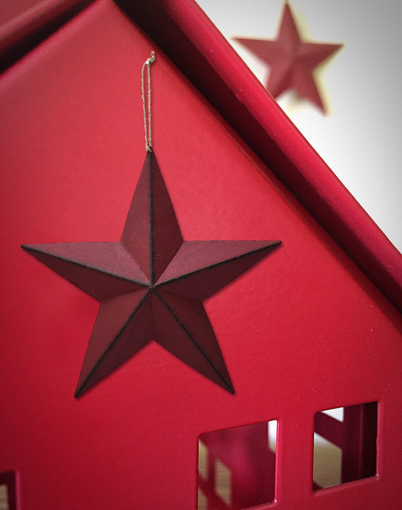 Metal Barn Star Red 12"