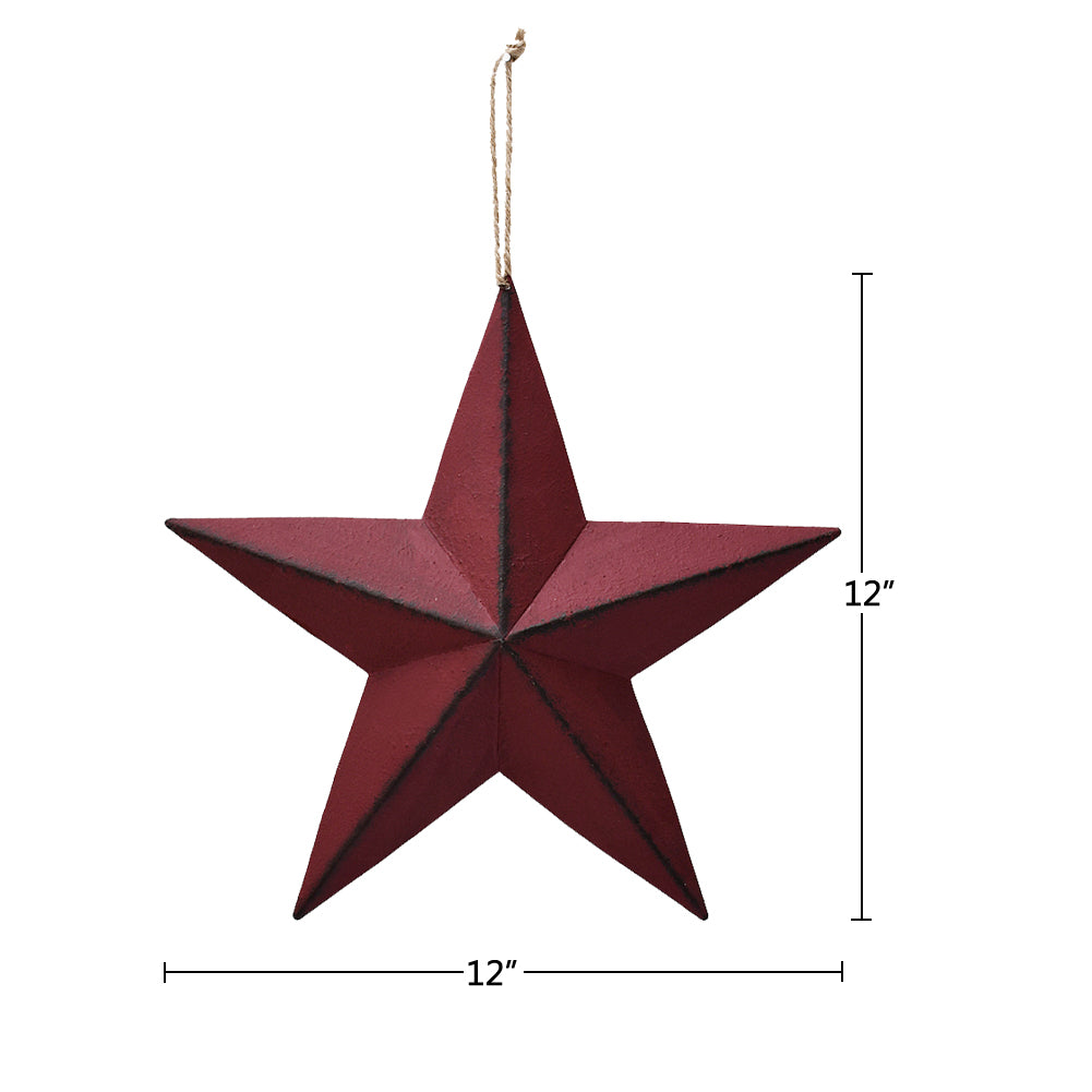 Metal Barn Star Red 12"