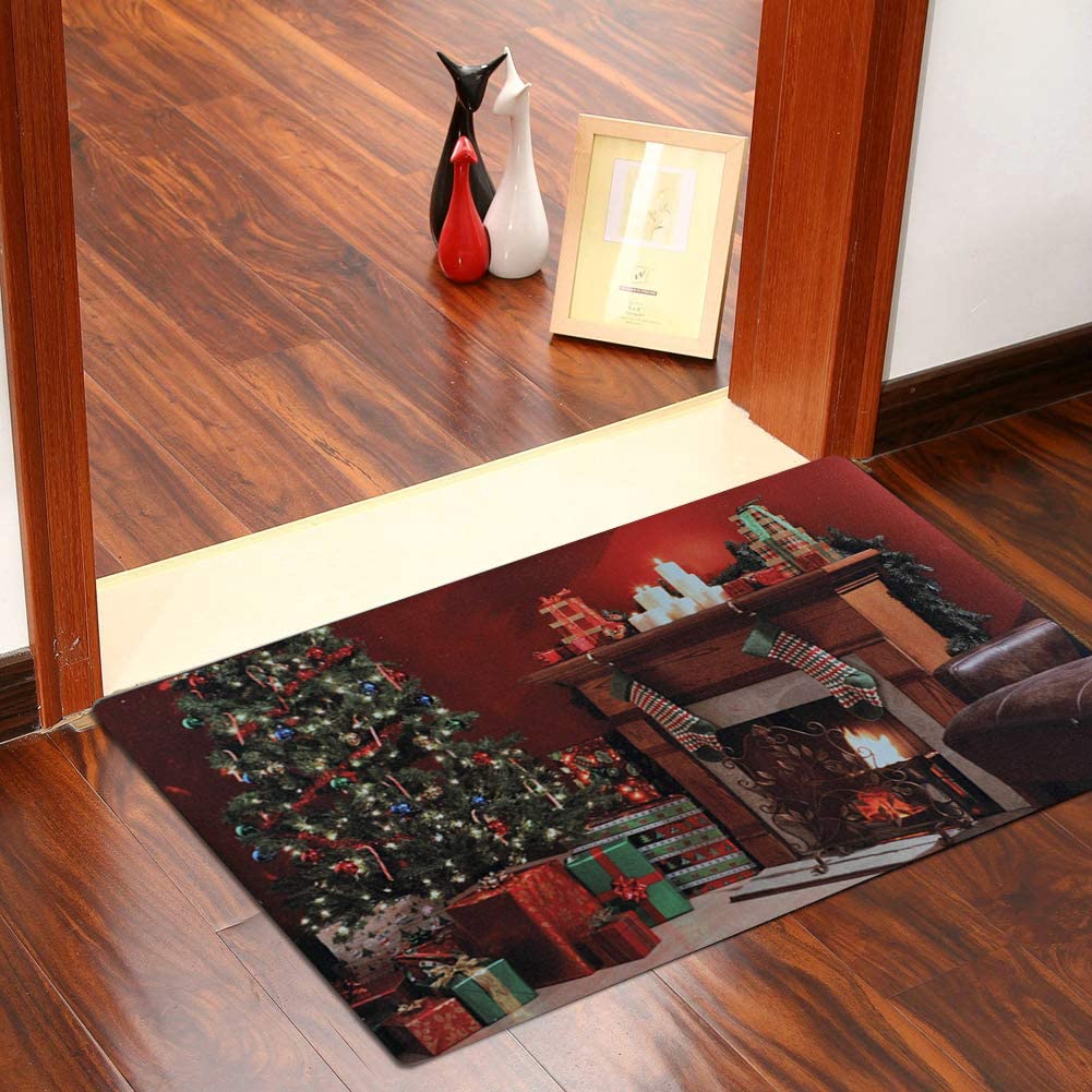 Christmas Doormat Fireplace