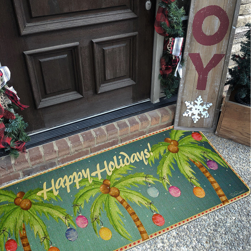 Doormat Christmas Palm Trees