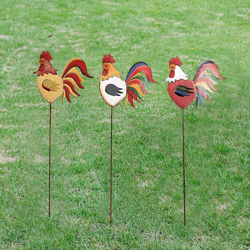 Metal Rooster Family