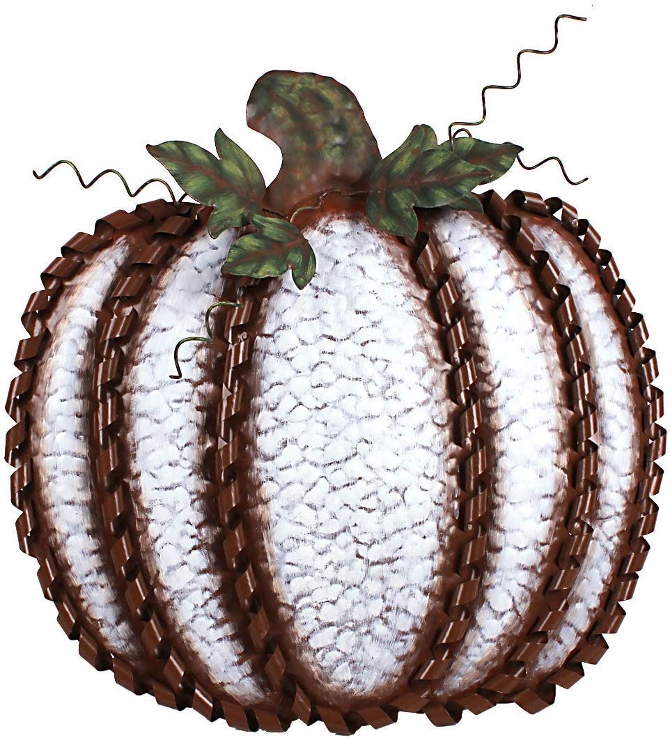 Metal Pumpkin 19" White