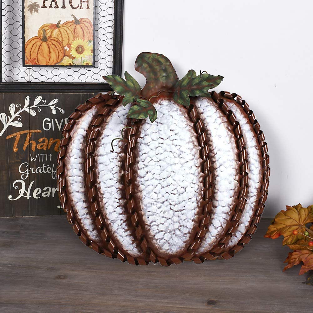 Metal Pumpkin 19" White