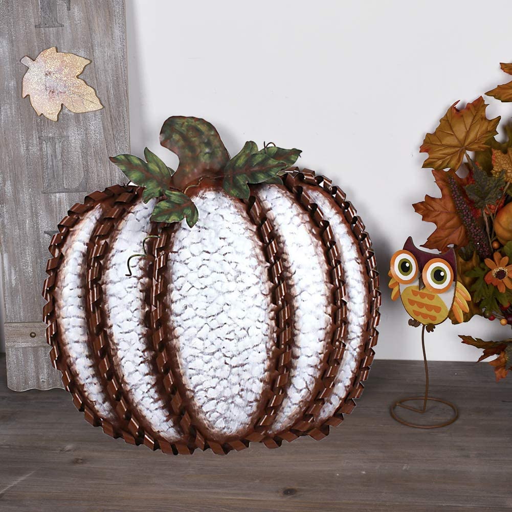 Metal Pumpkin 19" White