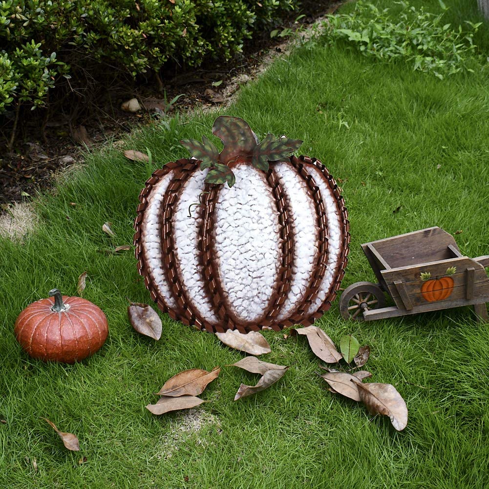 Metal Pumpkin 19" White