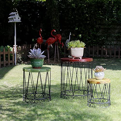 Nostalgia Metal Side End Table Set of 3