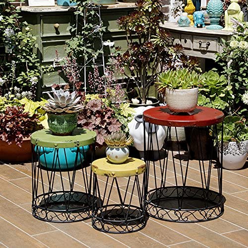 Nostalgia Metal Side End Table Set of 3