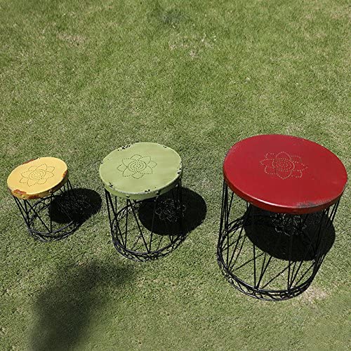 Nostalgia Metal Side End Table Set of 3