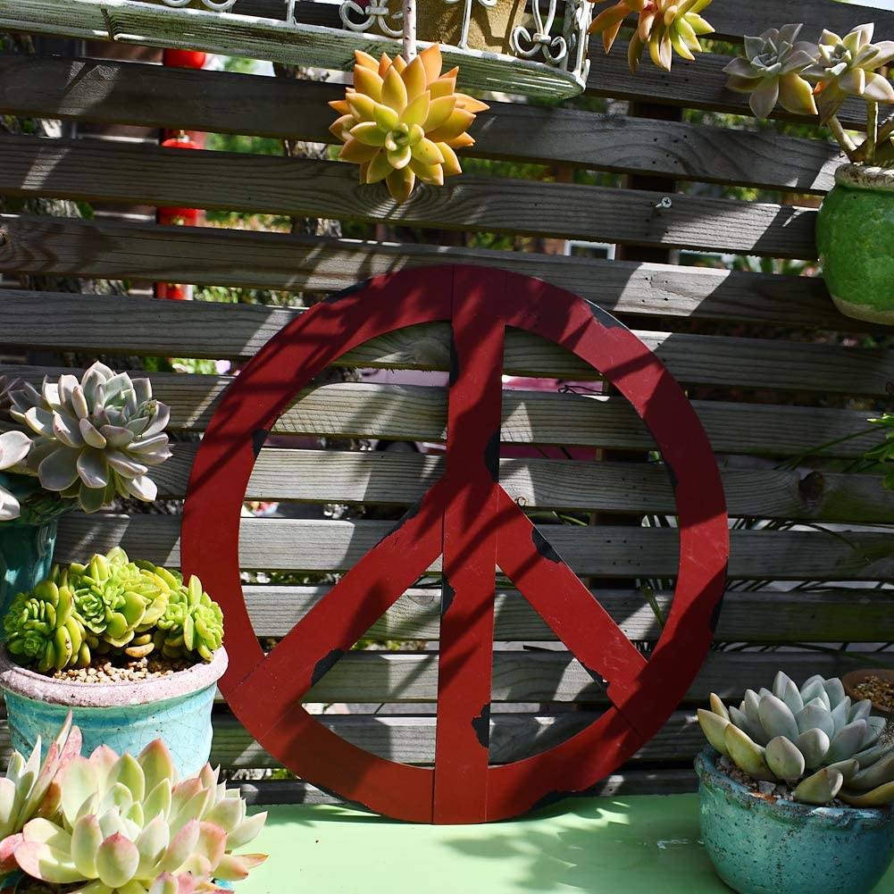 Metal Treasured Red Peace Sign