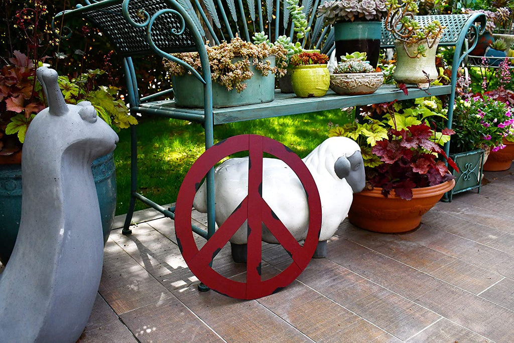 Metal Treasured Red Peace Sign