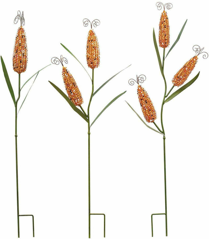 Metal Harvest Corn Stalk Decoration Set