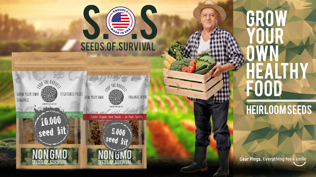 10,000+ S.O.S Seeds Of Survival Vegetable Organic Seed Kit