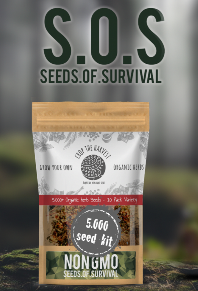 5,000+ S.O.S. Seeds Of Survival Organic Herb kit